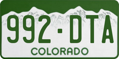 CO license plate 992DTA