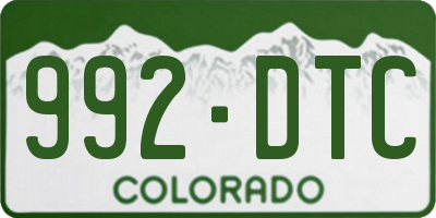 CO license plate 992DTC