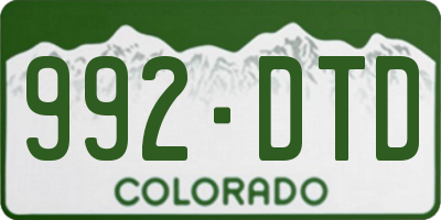 CO license plate 992DTD