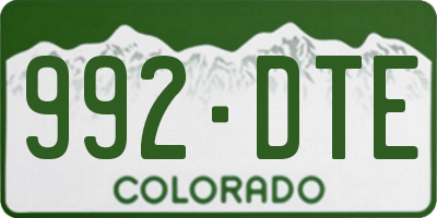 CO license plate 992DTE