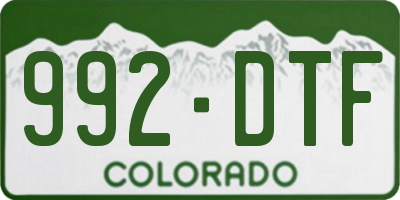 CO license plate 992DTF