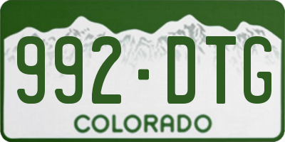 CO license plate 992DTG