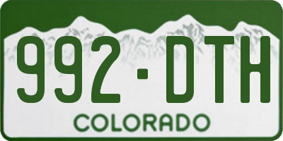 CO license plate 992DTH