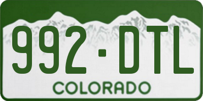 CO license plate 992DTL