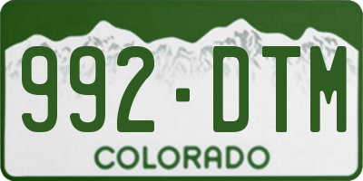 CO license plate 992DTM