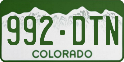 CO license plate 992DTN