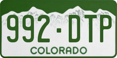CO license plate 992DTP