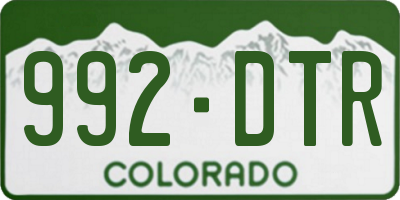 CO license plate 992DTR