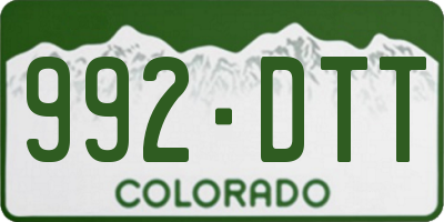 CO license plate 992DTT