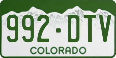 CO license plate 992DTV