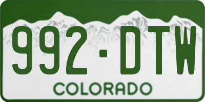 CO license plate 992DTW