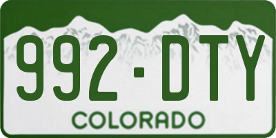 CO license plate 992DTY