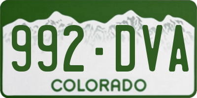 CO license plate 992DVA