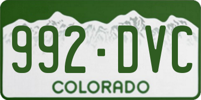 CO license plate 992DVC