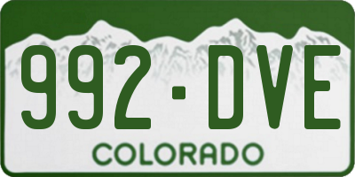 CO license plate 992DVE