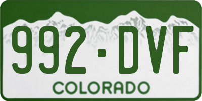 CO license plate 992DVF