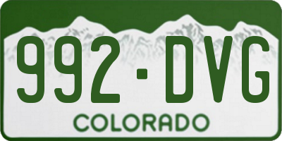 CO license plate 992DVG