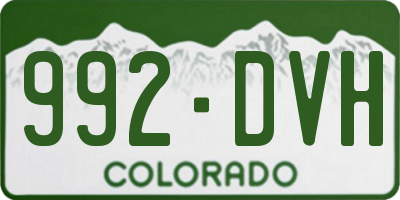 CO license plate 992DVH