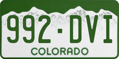 CO license plate 992DVI