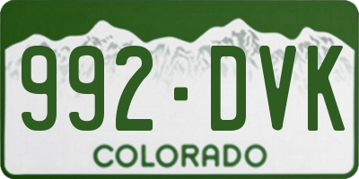 CO license plate 992DVK