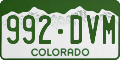 CO license plate 992DVM