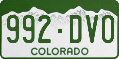 CO license plate 992DVO