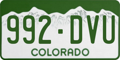 CO license plate 992DVU