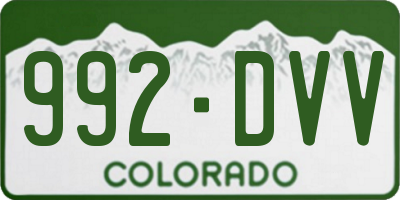 CO license plate 992DVV
