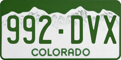 CO license plate 992DVX
