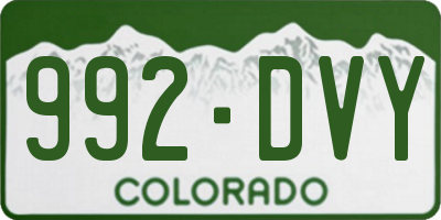 CO license plate 992DVY