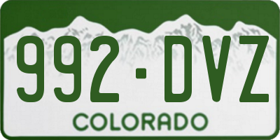 CO license plate 992DVZ