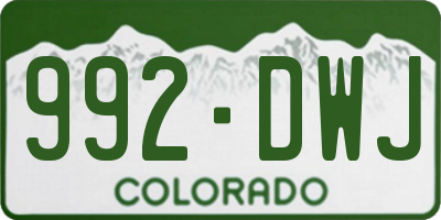 CO license plate 992DWJ