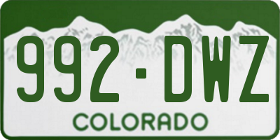 CO license plate 992DWZ