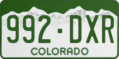 CO license plate 992DXR