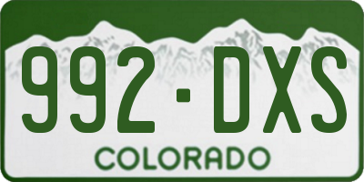 CO license plate 992DXS