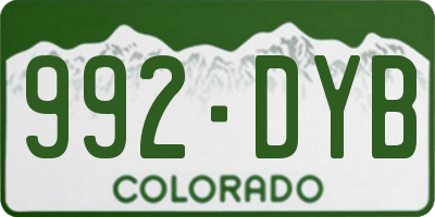 CO license plate 992DYB