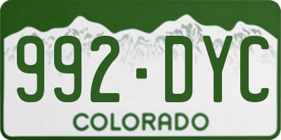 CO license plate 992DYC