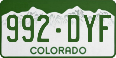 CO license plate 992DYF
