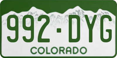 CO license plate 992DYG
