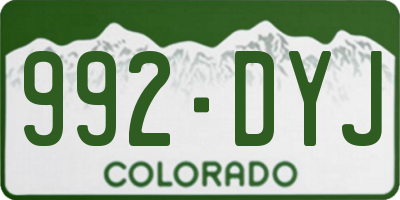 CO license plate 992DYJ