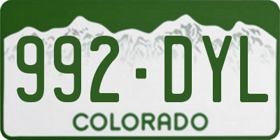CO license plate 992DYL