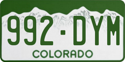 CO license plate 992DYM