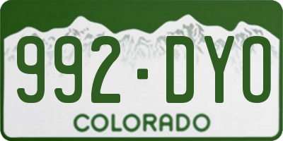 CO license plate 992DYO