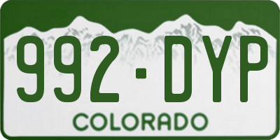 CO license plate 992DYP