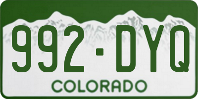CO license plate 992DYQ