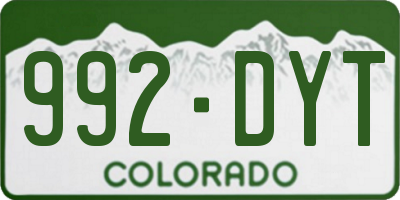 CO license plate 992DYT
