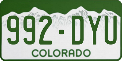 CO license plate 992DYU