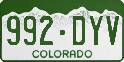 CO license plate 992DYV