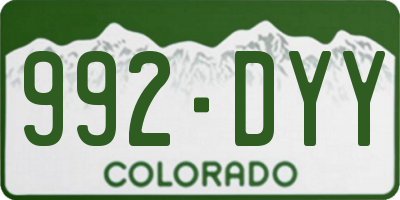 CO license plate 992DYY