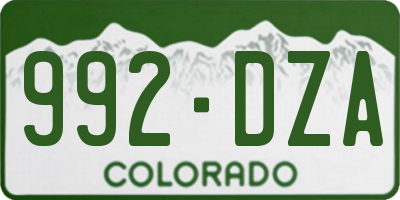 CO license plate 992DZA